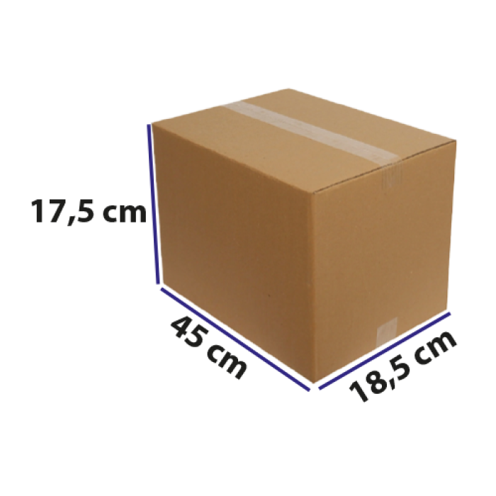 18,5*45*17,5 KRAFT KARTON DOPEL KOLİ BASKISIZ (KRK) PK 10 ADET