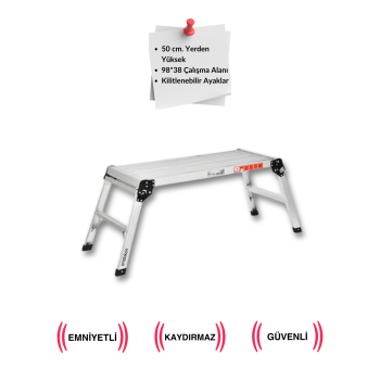 Endokon 98-38-50 cm Katlanır Alüminyum İş Platformu