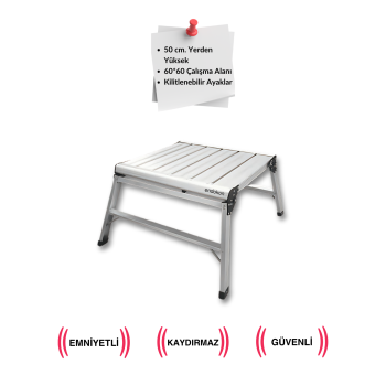 Endokon 60-60-50 cm Katlanır Alüminyum İş Platformu