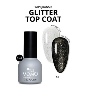 Momo Glitter Top Coat No-Wipe GT01 9Ml.