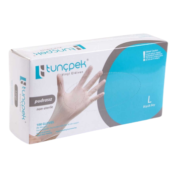 Tunçpek Vinil Eldiven Pudrasız L Büyük Boy 100Pcs