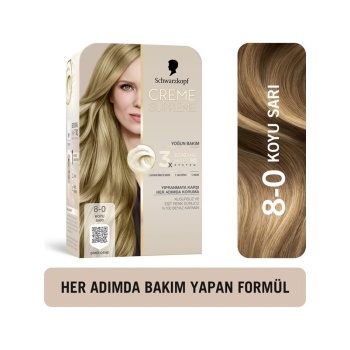 Schwarzkopf Creme Supreme Kit Boya 8-0 Koyu Sarı