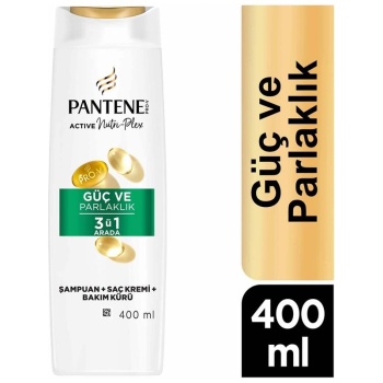 Pantene Şampuan 400Ml. 3İn1 Güç Ve Parlaklık
