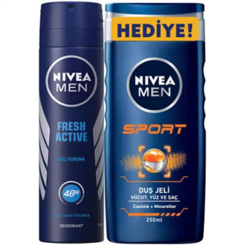 Nivea Deodorant 150Ml.Active Fresh&Duş Jeli Sport