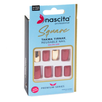 Nascita 24Lü Renkli Takma Tırnak Square 160