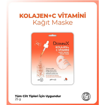 Derminix Kağıt Maske 25Gr Kolajen+ C Vitamin