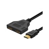 HDMI Çoğaltıcı Erkek Çift HDMI Dişi Çoklayıcı Adaptör Kablosu Siyah