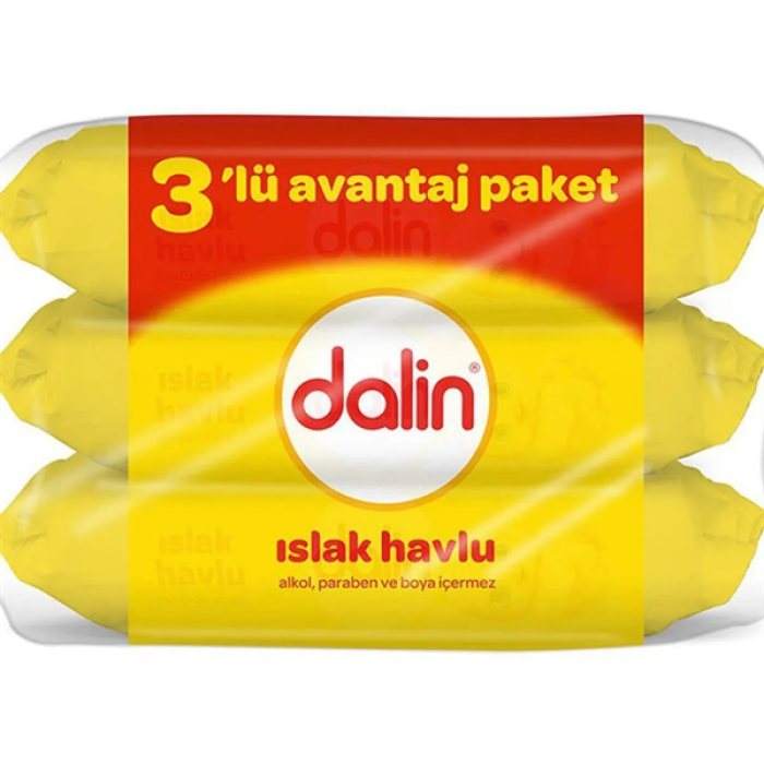Dalin Yeni Doğgan 3Lü Islak Pamuk Havlu