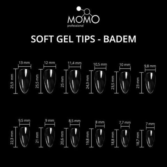 Momo Soft Gel Tips 500Pcs. Badem