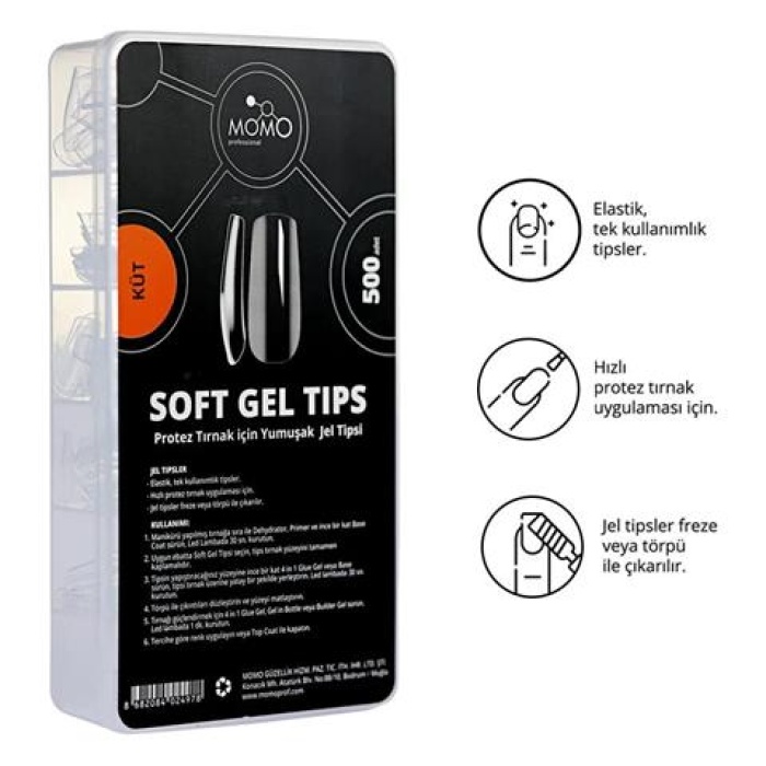 Momo Soft Gel Tips 500Pcs. Küt