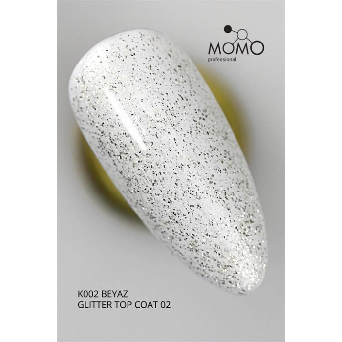 Momo Glitter Top Coat No-Wipe GT02 9Ml.