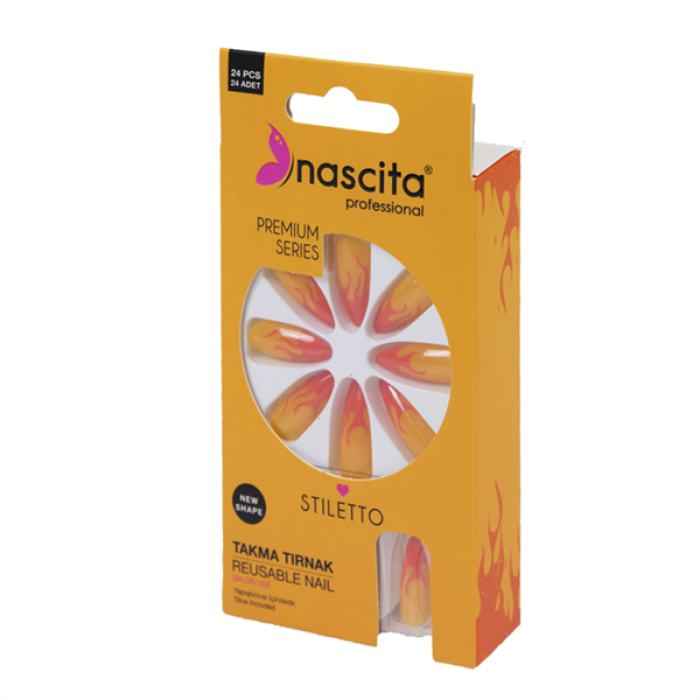 Nascita 24Lü Renkli Takma Tırnak Stiletto 185