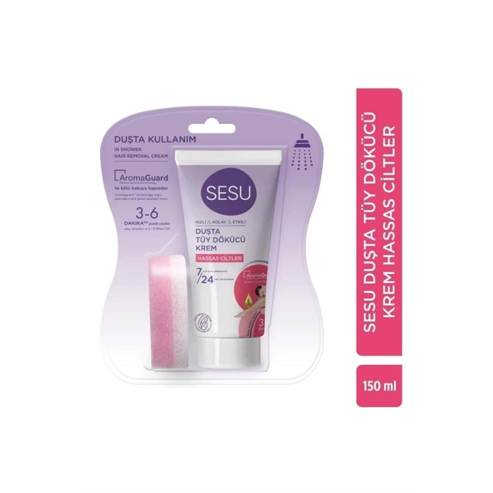 Sesu Tüy Dökücü Krem 150Ml. Hassas Ciltler