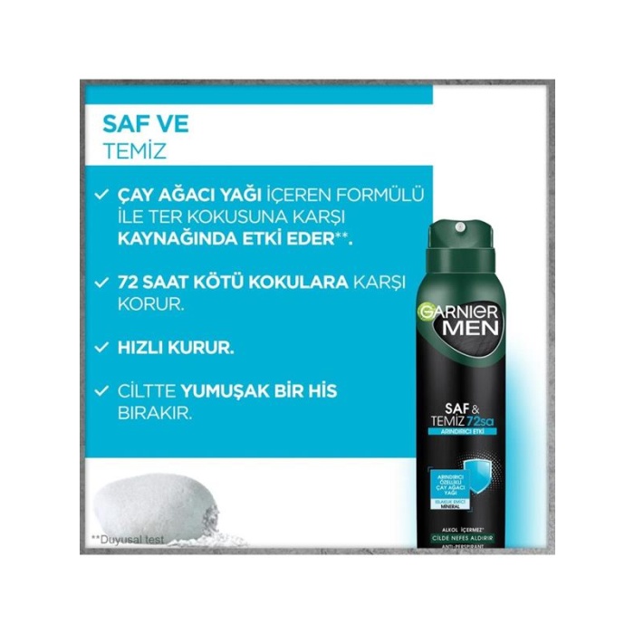 Garnıer Men Deo Saf&Temiz 150Ml