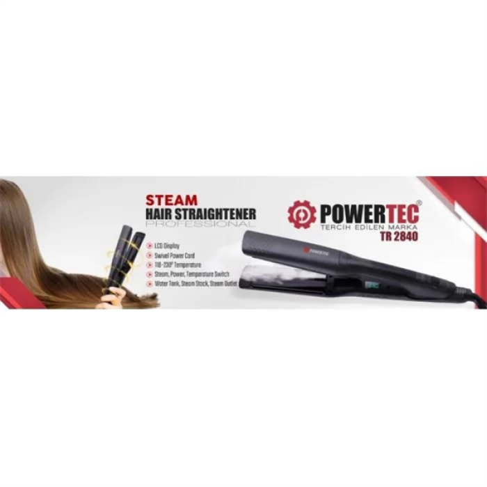 Powertec Buharlı Saç Düzleştirici TR-2840