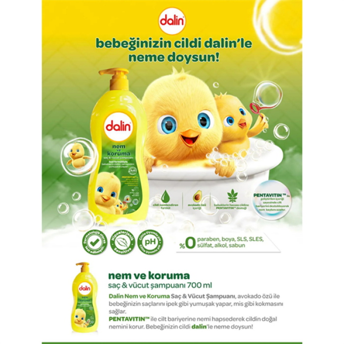 Dalin Saç Ve Vücut Şampuanı 700Ml. Nem Koruma