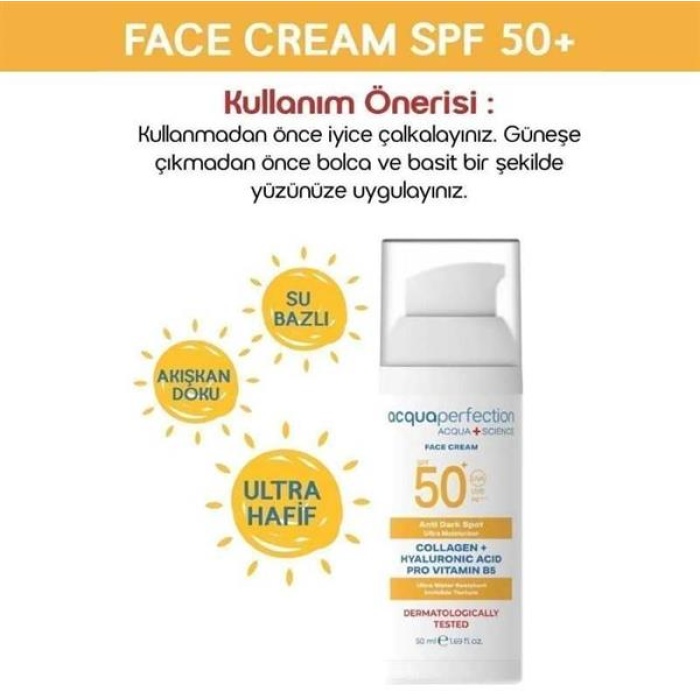 Acqua Perfection Yüz Kremi 50Ml. Güneş 50SPF