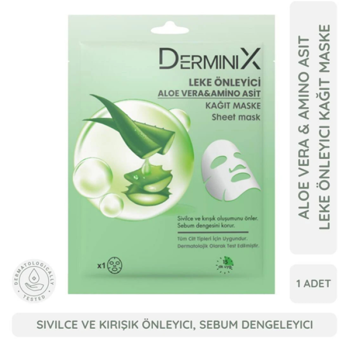 Derminix Kağıt Maske 25Gr. Leke Önleyici Aloe Vera