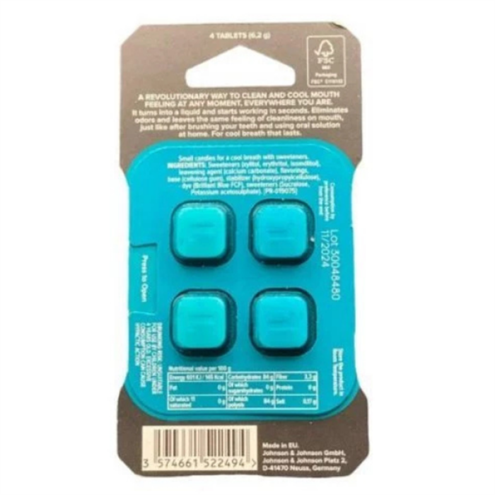 Listerine Go! Tabs Clean Mint Çiğneme Tableti 4Lü