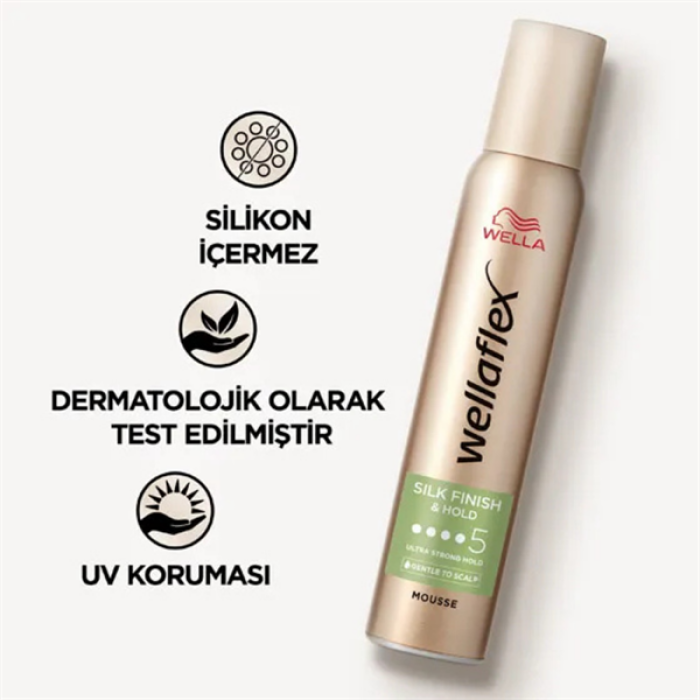 Wellaflex Saç Köpüğü 200Ml. Silk Finish&Hold