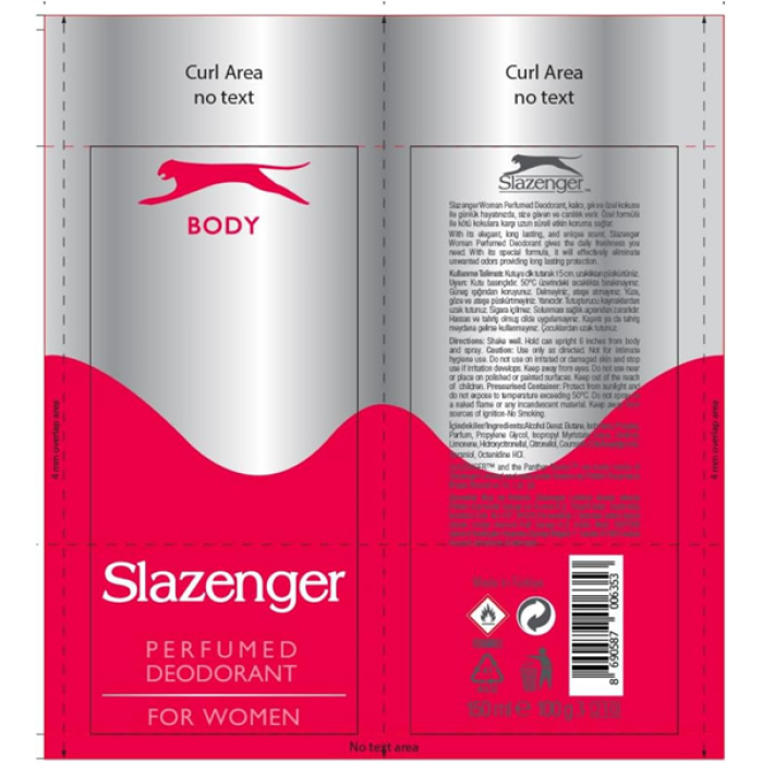 Slazenger Deodorant 150Ml. Kırmızı For Women