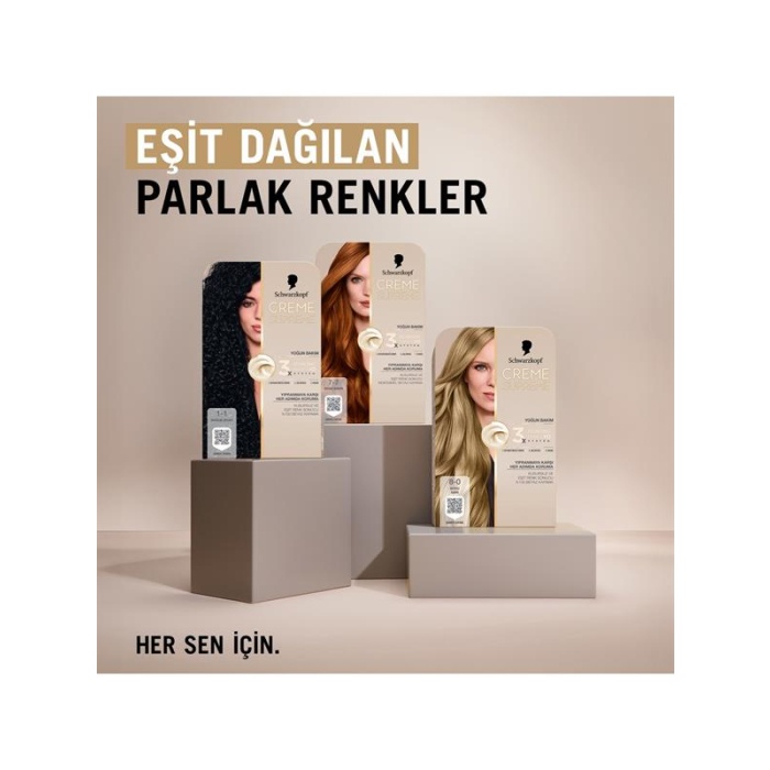 Schwarzkopf Creme Supreme Kit Boya 1-1 Soğuk Siyah