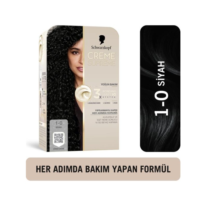 Schwarzkopf Creme Supreme Kit Boya 1-0 Siyah