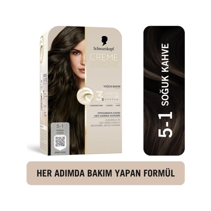 Schwarzkopf Creme Supreme Kit Boya 5-1 Soğuk Kahve