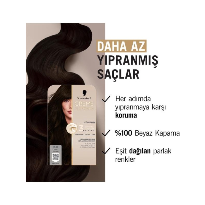 Schwarzkopf Creme Supreme Kit Boya 3-0 K.Kestane