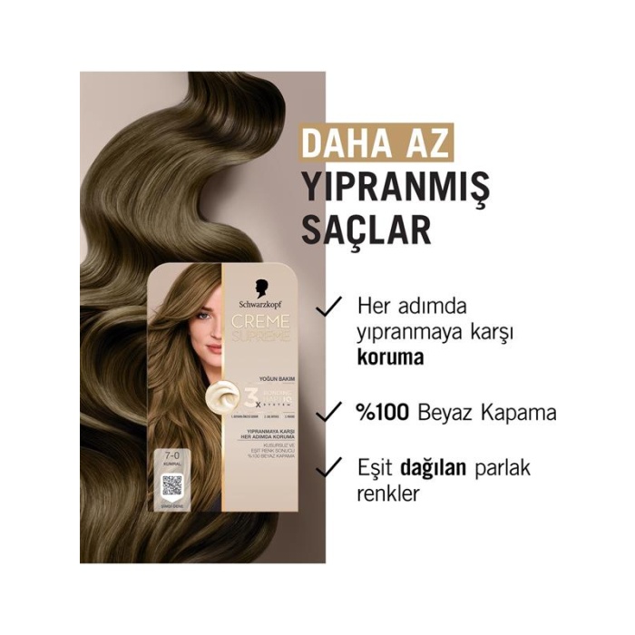 Schwarzkopf Creme Supreme Kit Boya 7-0 Kumral
