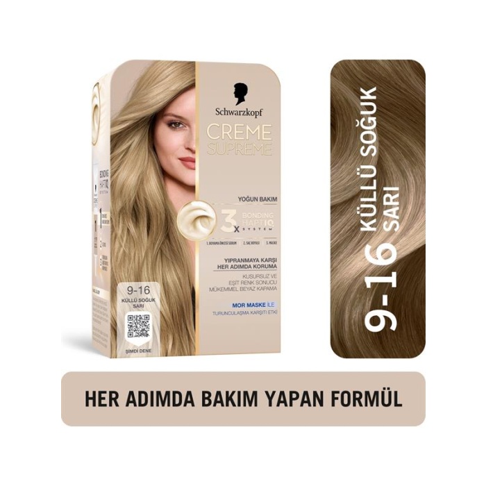 Schwarzkopf Creme Supreme Kit Boya 9-16 K.S.Sarı