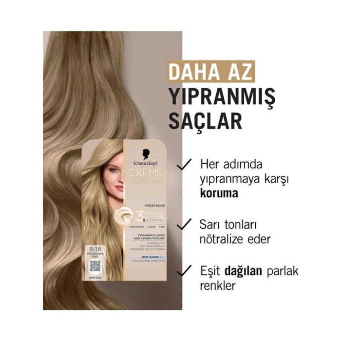 Schwarzkopf Creme Supreme Kit Boya 9-16 K.S.Sarı