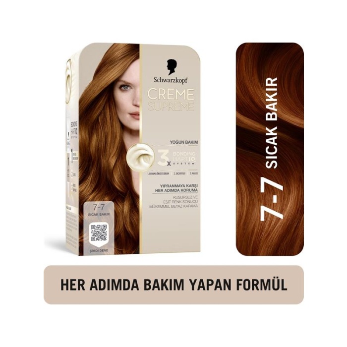 Schwarzkopf Creme Supreme Kit Boya 7-7 Sıcak Bakır