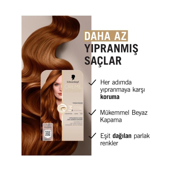Schwarzkopf Creme Supreme Kit Boya 7-7 Sıcak Bakır