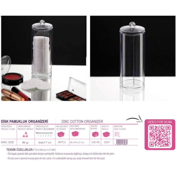 Black Stone Disk Pamuk Organizeri KRC-0003