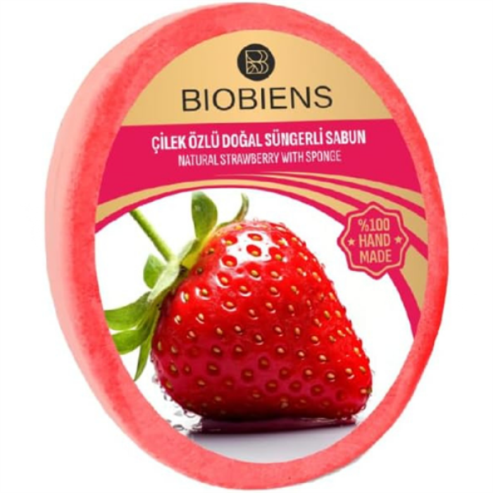 Biobiens Süngerli Sabun 130Gr. Çilek Özlü