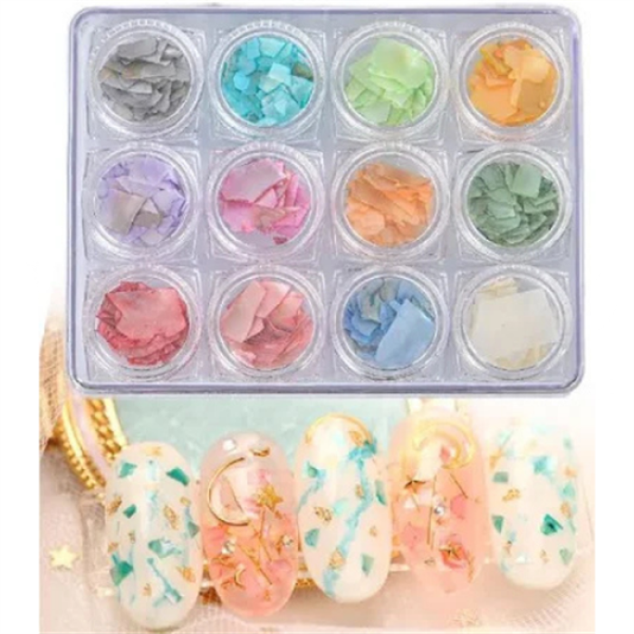 Borthe Deniz Kabuğu Tırnak Süsü 12Li