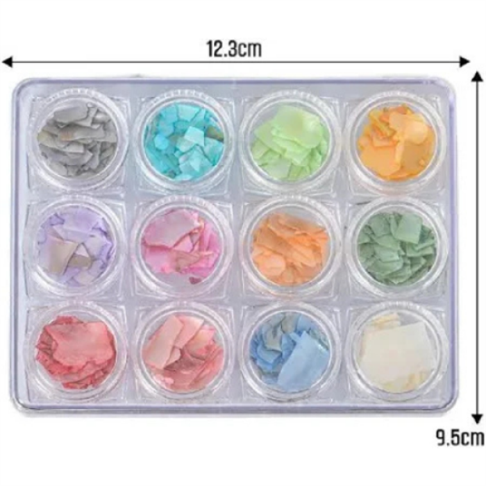 Borthe Deniz Kabuğu Tırnak Süsü 12Li