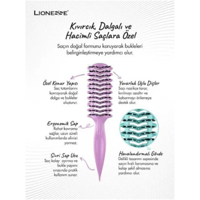 Lionesse Kıvırcık Saç Fırçası 8916