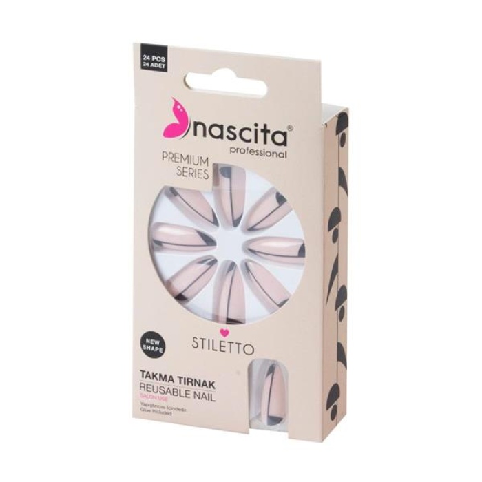 Nascita 24Lü Renkli Takma Tırnak Stiletto 187