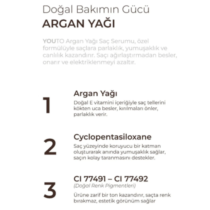 Youto Saç Serumu 100Ml. Argan Oil