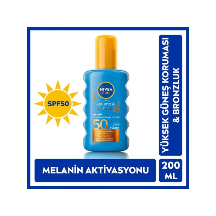 Nivea Sun Sprey 200Ml. Koruma&Bronzluk 50F 85450