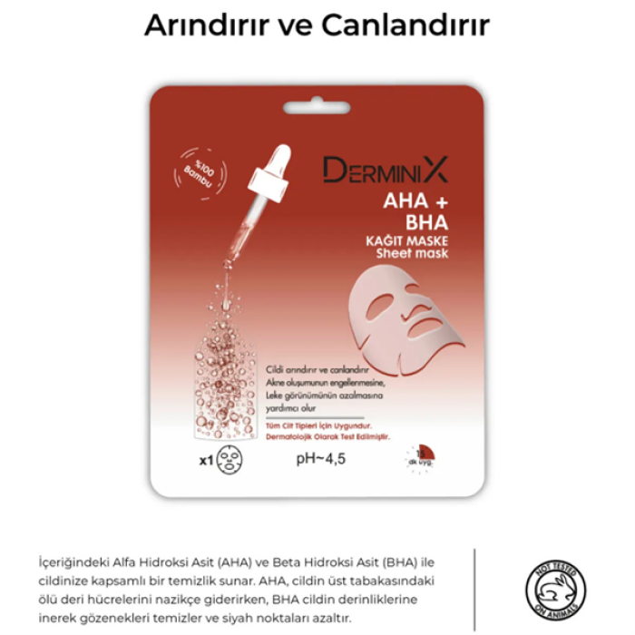 Derminix Kağıt Maske 25Gr Aha+Bha