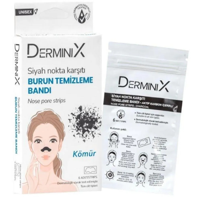 Derminix Siyah Nokta Burun Temizleme Bandı Kömür