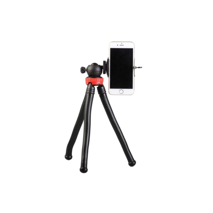Esnek Ahtapot Tripod Tutucu - Telefon Dslr Kamera Gopro Uyumlu - Kaymaz Ayaklar - Dikey Yatay Çekim