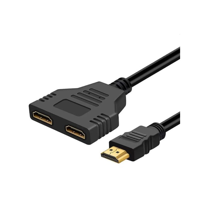 HDMI Çoğaltıcı Erkek Çift HDMI Dişi Çoklayıcı Adaptör Kablosu Siyah