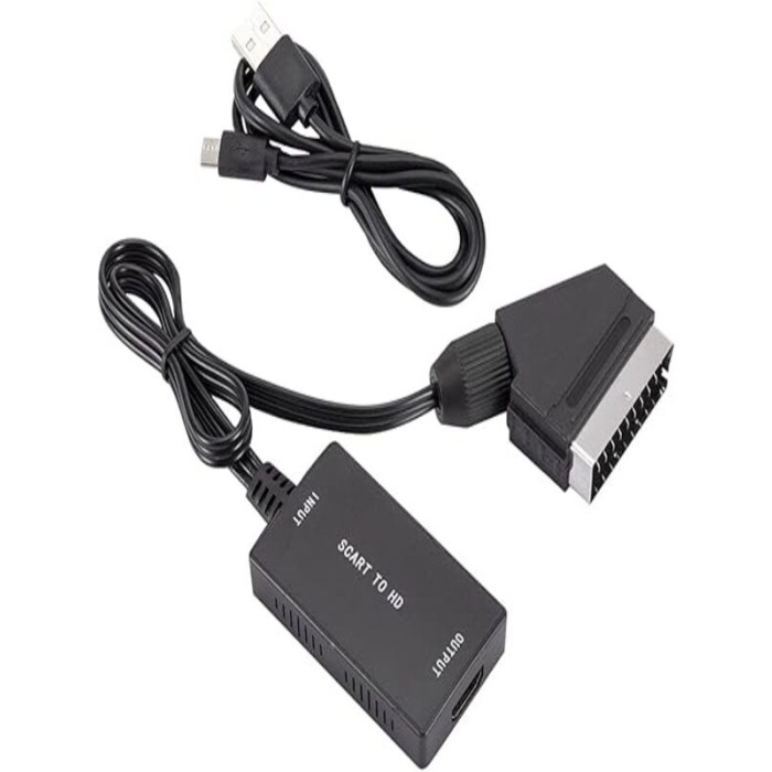 Scart-Kablo Hd Adaptörü 720P 1080P Video Ses Dönüştürücü Çevirici Tv Monitör Projektör İçin Adaptör