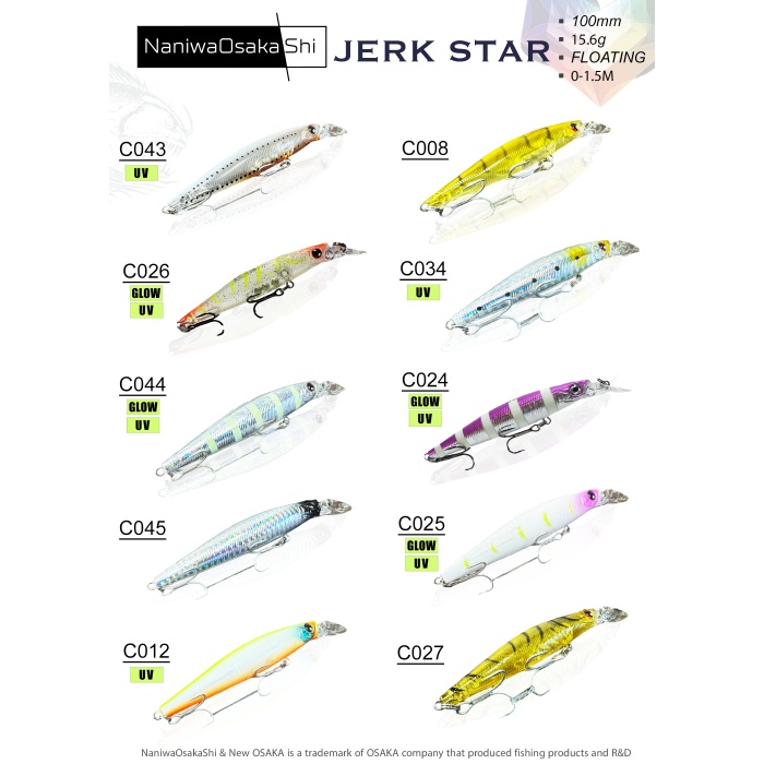 New Osaka Jerk Star 10 CM 15.6 GR Floating Maket Balık Yem