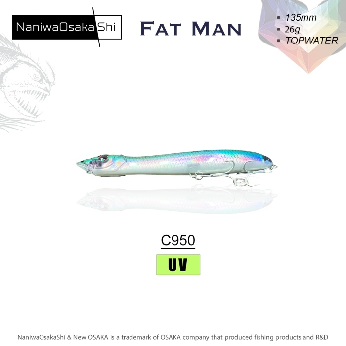 Naniwa Osaka Shi FAT MAN 135MM 26GR TOPWATER Su Üstü Maket