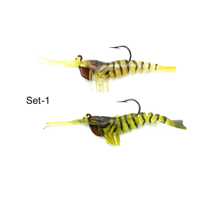 Captain Magic Shrimp 2li SET 3D Silikon Karides 50mm 3.7gr Suni Yem